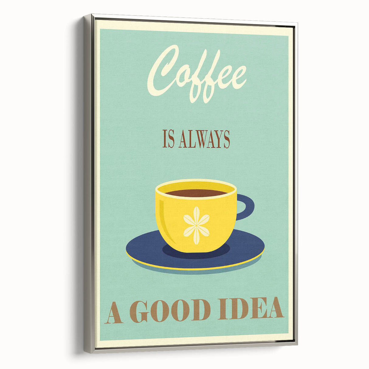 Vintage Motivational Poster - Coffee Is Always a Good Idea Retro Art