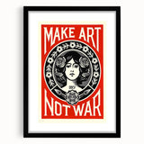 Vintage Motivational Poster - Make Art Not War Retro Art