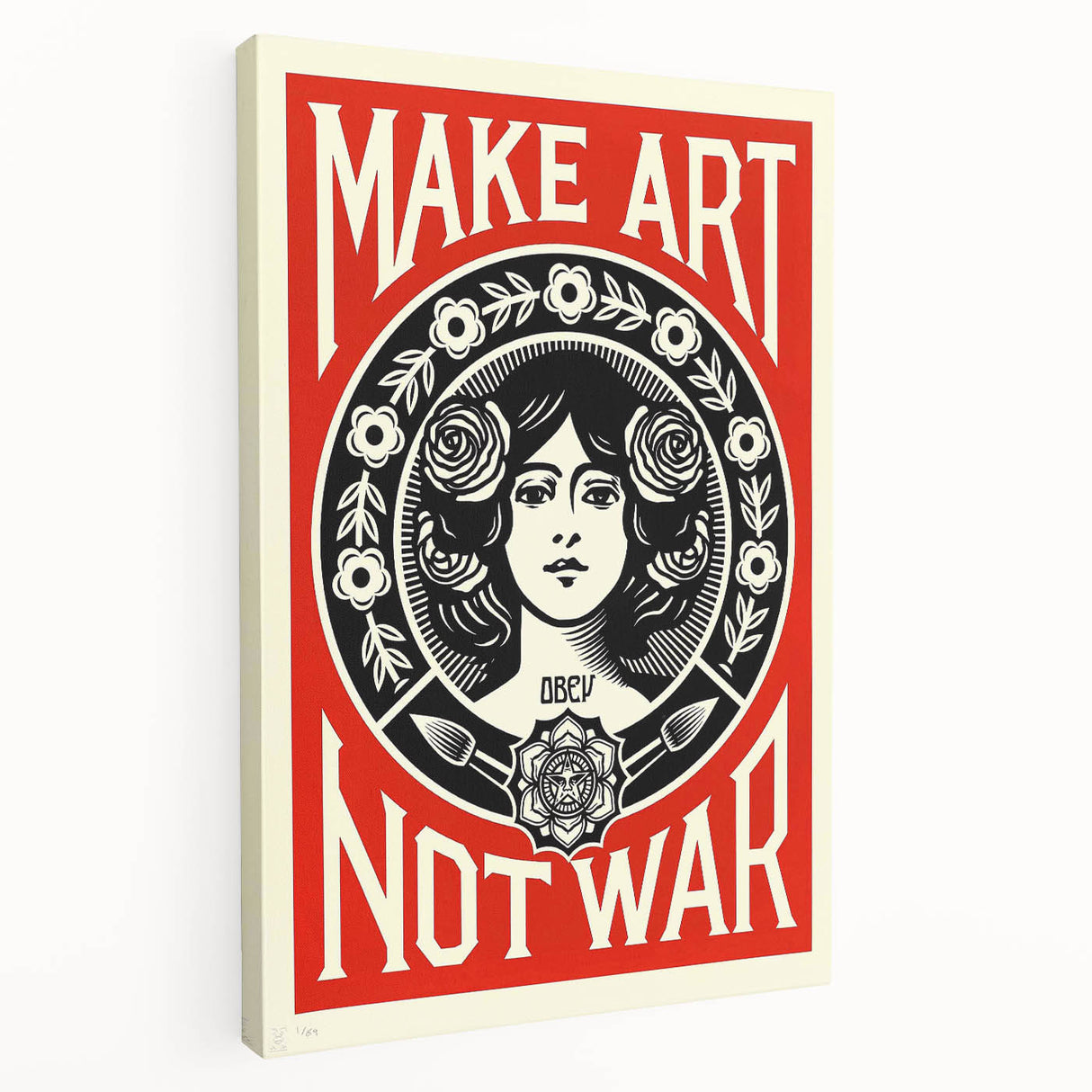 Vintage Motivational Poster - Make Art Not War Retro Art