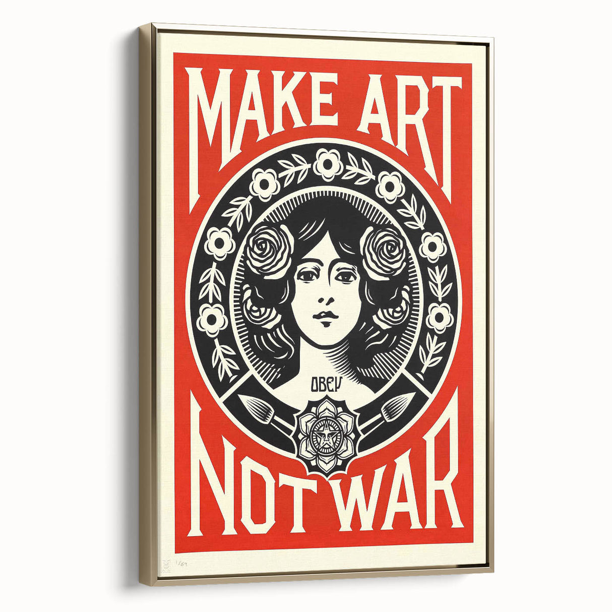 Vintage Motivational Poster - Make Art Not War Retro Art