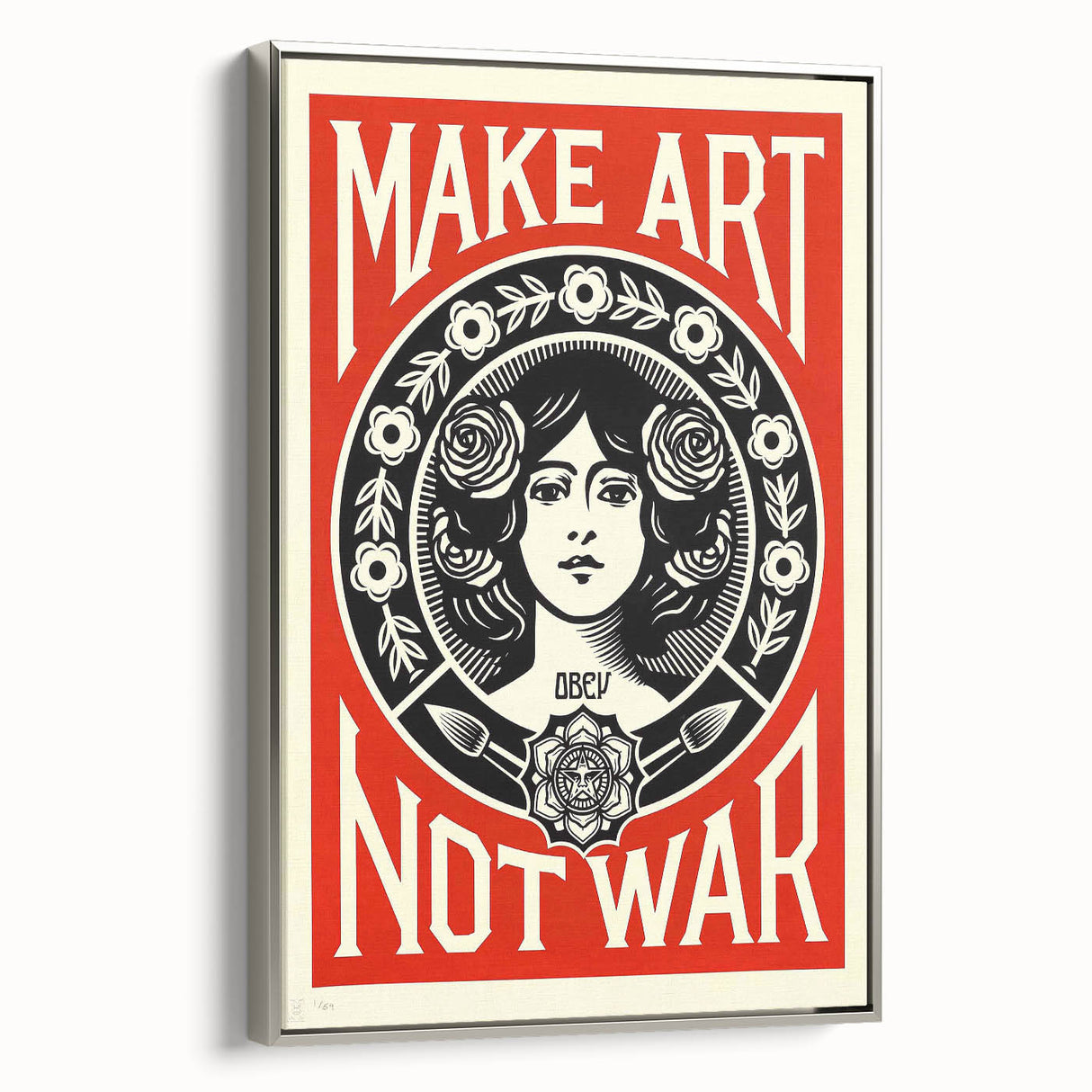 Vintage Motivational Poster - Make Art Not War Retro Art