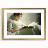 Vintage Portrait Art | Antique Portrait of Woman Reading Book