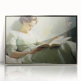 Vintage Portrait Art | Antique Portrait of Woman Reading Book