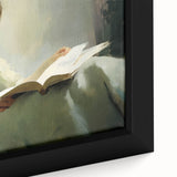 Vintage Portrait Art | Antique Portrait of Woman Reading Book