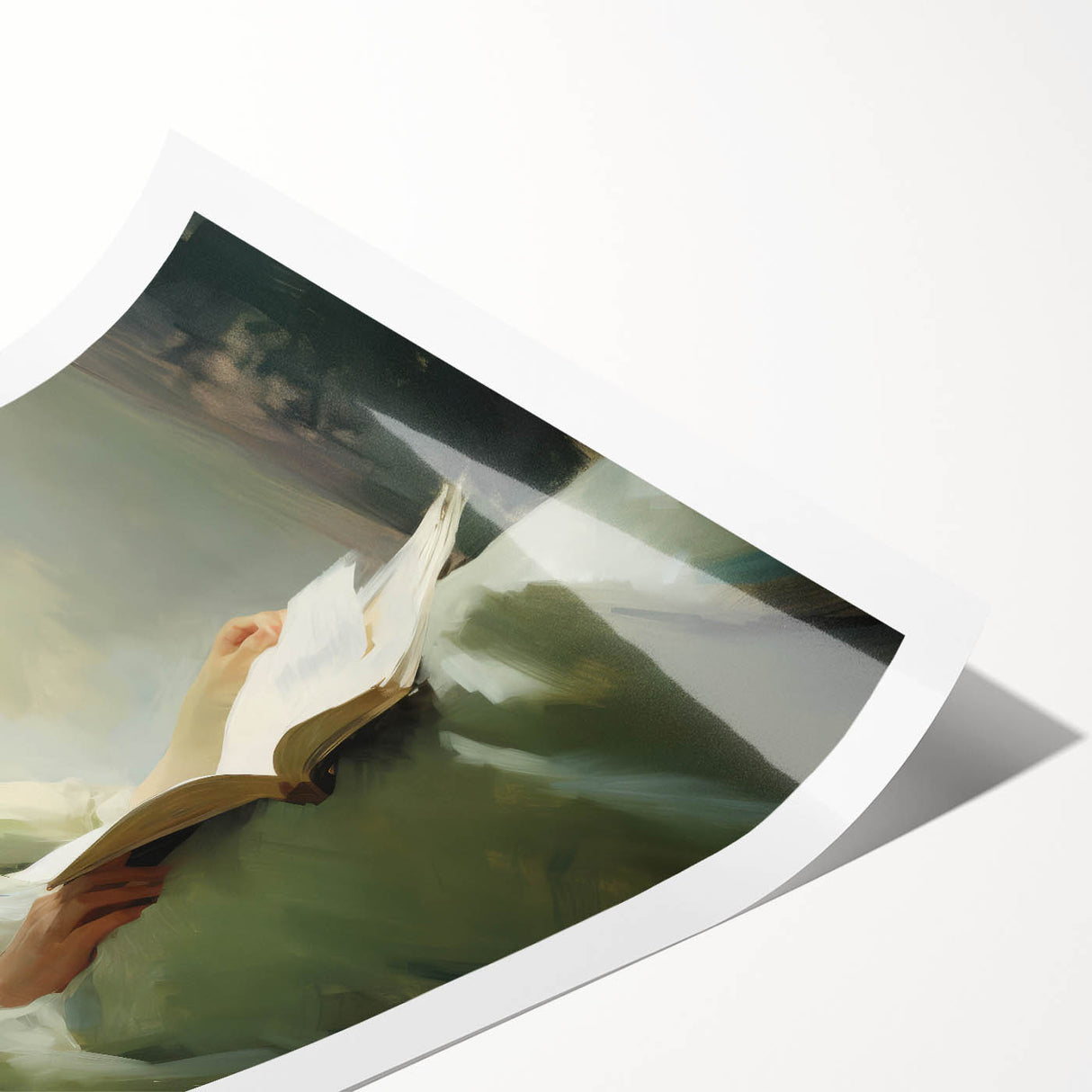 Vintage Portrait Art | Antique Portrait of Woman Reading Book