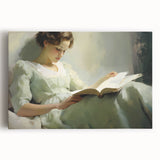 Vintage Portrait Art | Antique Portrait of Woman Reading Book