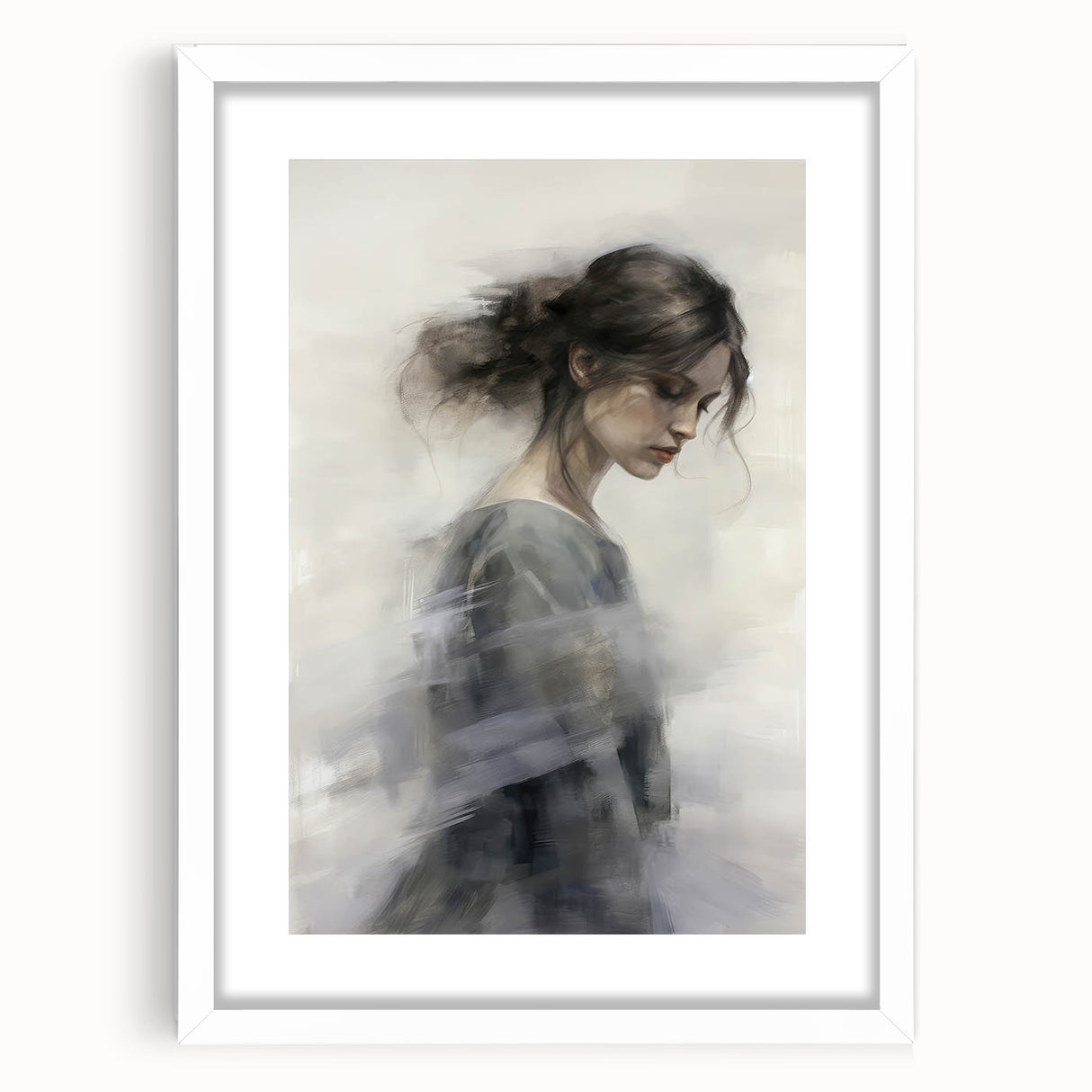 Timeless Vintage Portrait - Ethereal Woman in Soft Hues Wall Art