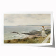 Vintage Portrait Art | Woman Overlooking Coastal Cliffs