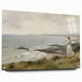 Vintage Portrait Art | Woman Overlooking Coastal Cliffs