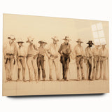 Vintage Portrait Art | Western Cowboys Sketch in Sepia Tone