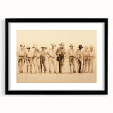 Vintage Portrait Art | Western Cowboys Sketch in Sepia Tone