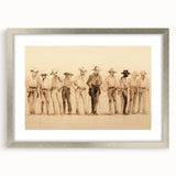 Vintage Portrait Art | Western Cowboys Sketch in Sepia Tone