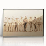 Vintage Portrait Art | Western Cowboys Sketch in Sepia Tone