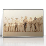 Vintage Portrait Art | Western Cowboys Sketch in Sepia Tone
