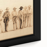 Vintage Portrait Art | Western Cowboys Sketch in Sepia Tone