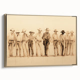 Vintage Portrait Art | Western Cowboys Sketch in Sepia Tone