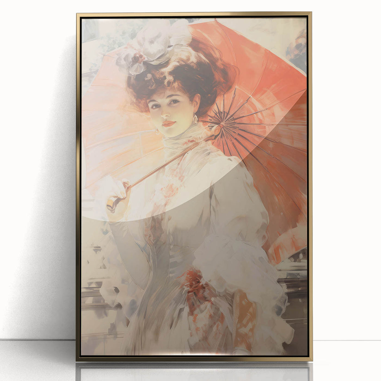 Elegant Vintage Portrait - Timeless Lady with Parasol Wall Art