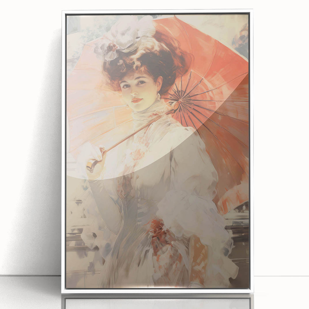 Elegant Vintage Portrait - Timeless Lady with Parasol Wall Art