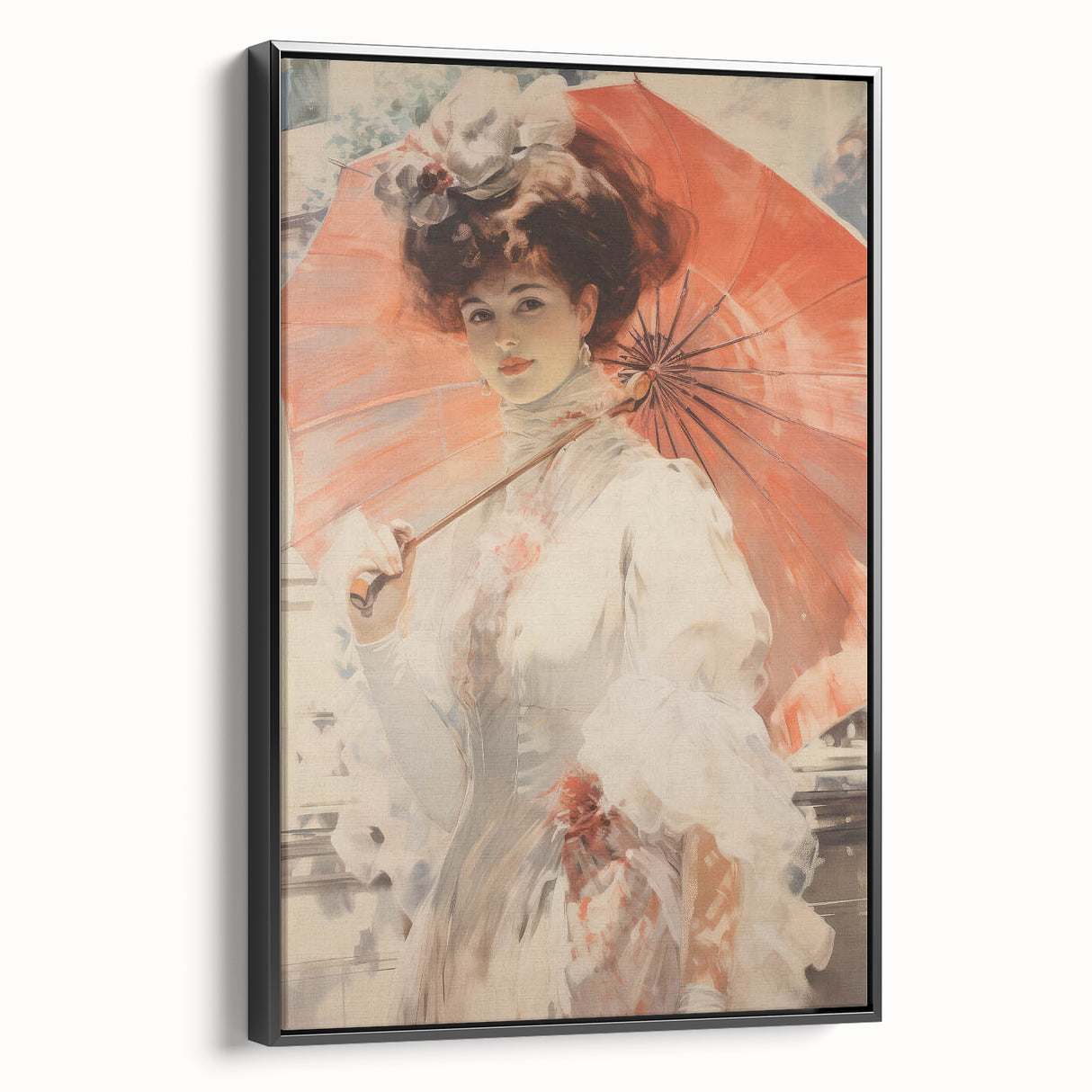Elegant Vintage Portrait - Timeless Lady with Parasol Wall Art