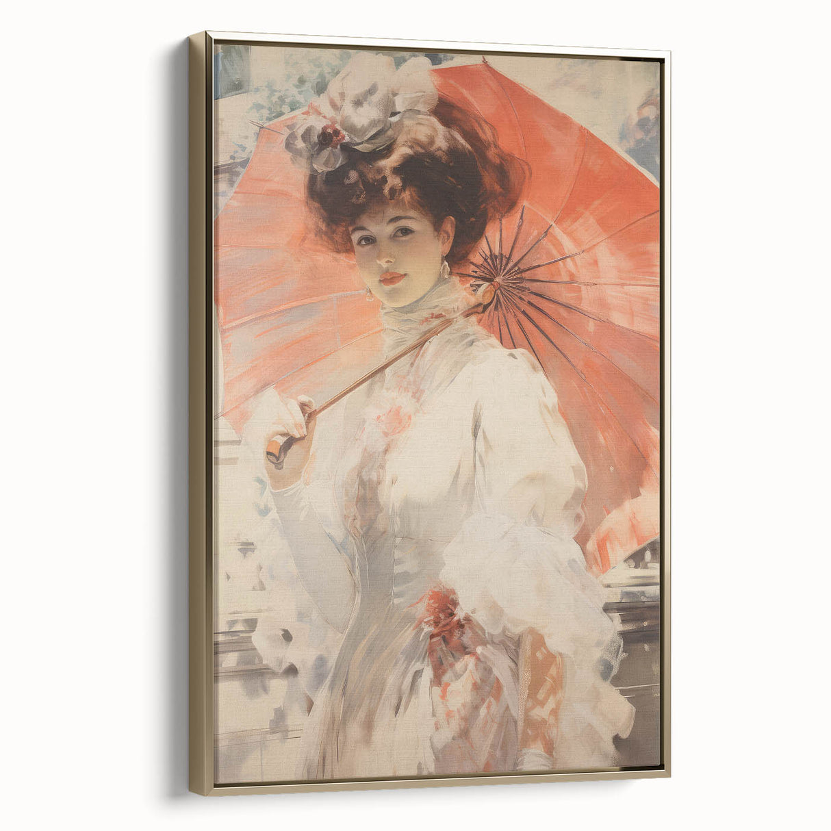 Elegant Vintage Portrait - Timeless Lady with Parasol Wall Art