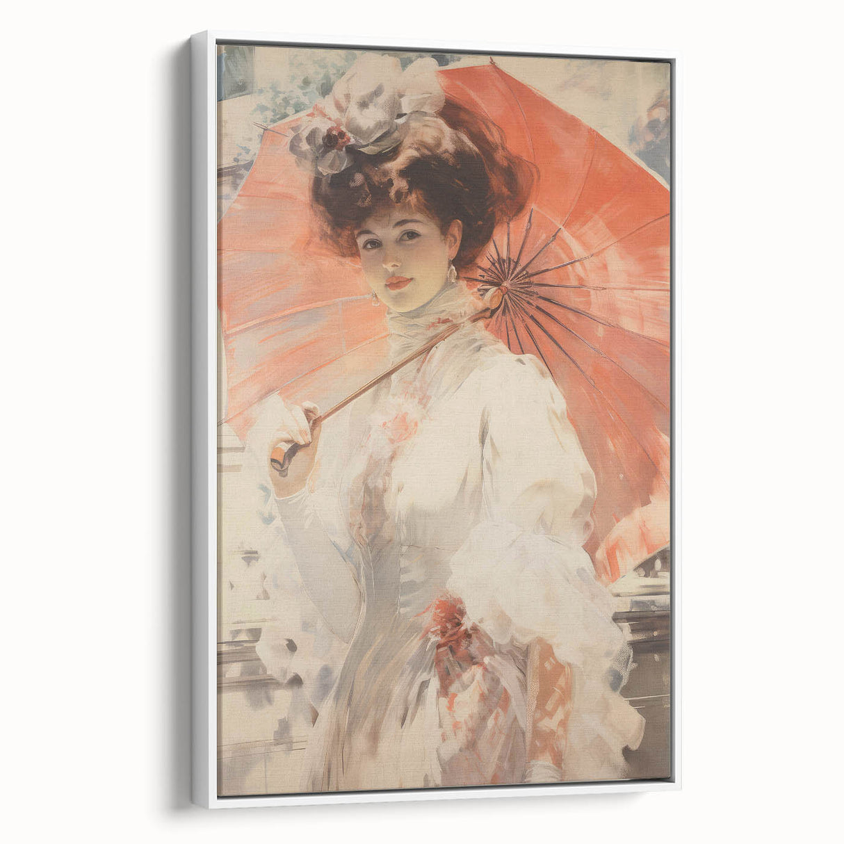 Elegant Vintage Portrait - Timeless Lady with Parasol Wall Art