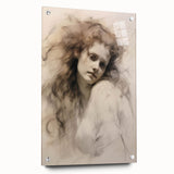 Timeless Vintage Portrait - Ethereal Woman Sketch Wall Art