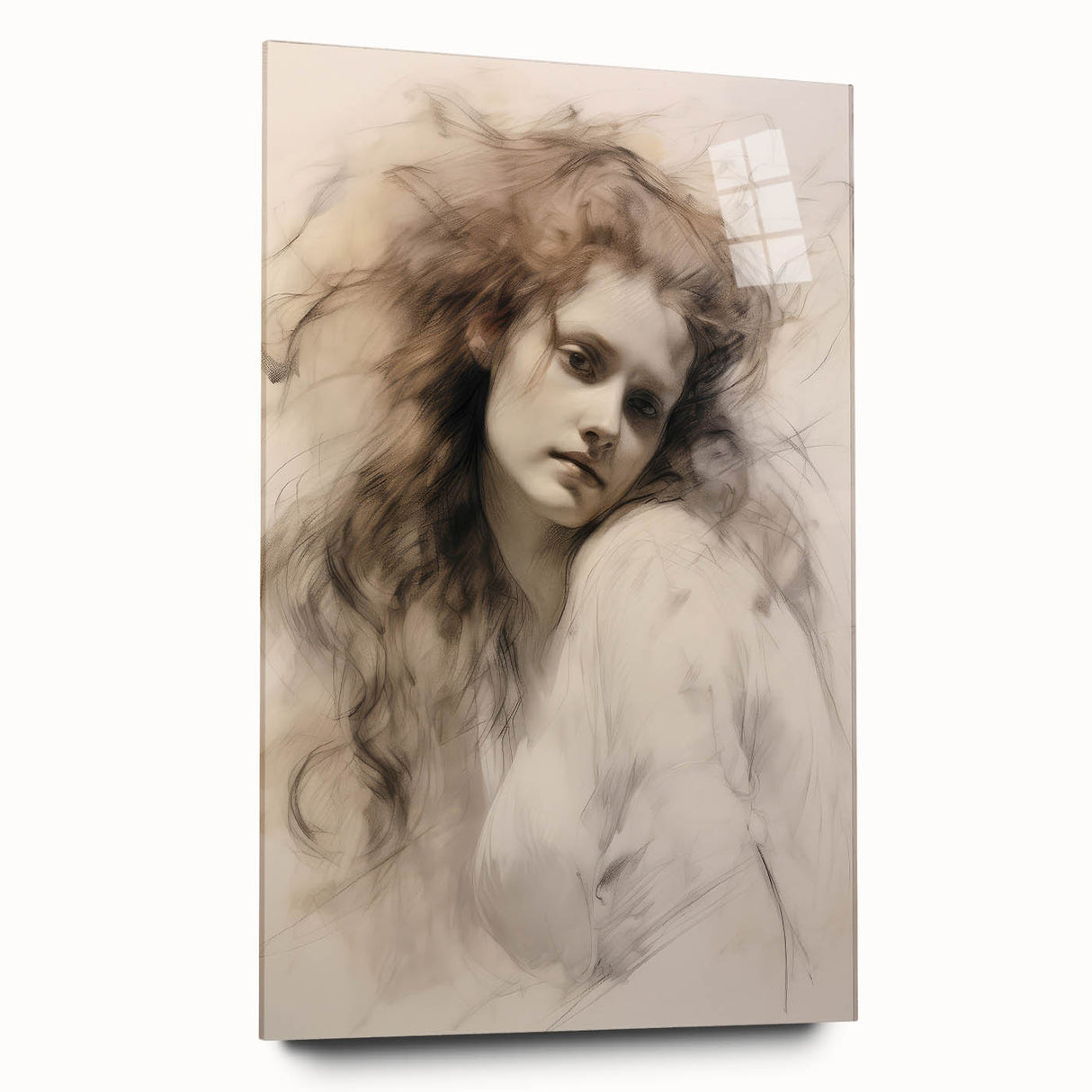 Timeless Vintage Portrait - Ethereal Woman Sketch Wall Art