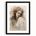 Timeless Vintage Portrait - Ethereal Woman Sketch Wall Art