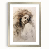 Timeless Vintage Portrait - Ethereal Woman Sketch Wall Art