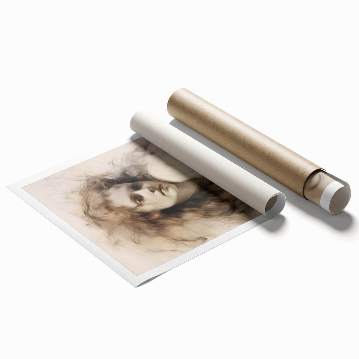 Timeless Vintage Portrait - Ethereal Woman Sketch Wall Art