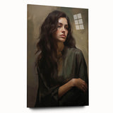 Classic Portrait Artwork - Timeless Woman in Deep Tones Wall Art