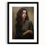 Classic Portrait Artwork - Timeless Woman in Deep Tones Wall Art