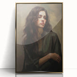 Classic Portrait Artwork - Timeless Woman in Deep Tones Wall Art