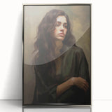 Classic Portrait Artwork - Timeless Woman in Deep Tones Wall Art