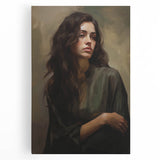 Classic Portrait Artwork - Timeless Woman in Deep Tones Wall Art