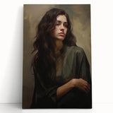 Classic Portrait Artwork - Timeless Woman in Deep Tones Wall Art