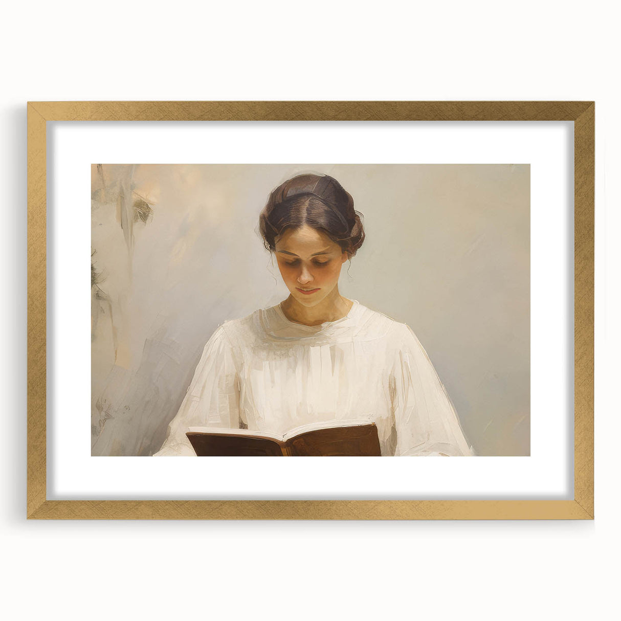 Vintage Portrait Art | Woman Reading in Soft Light