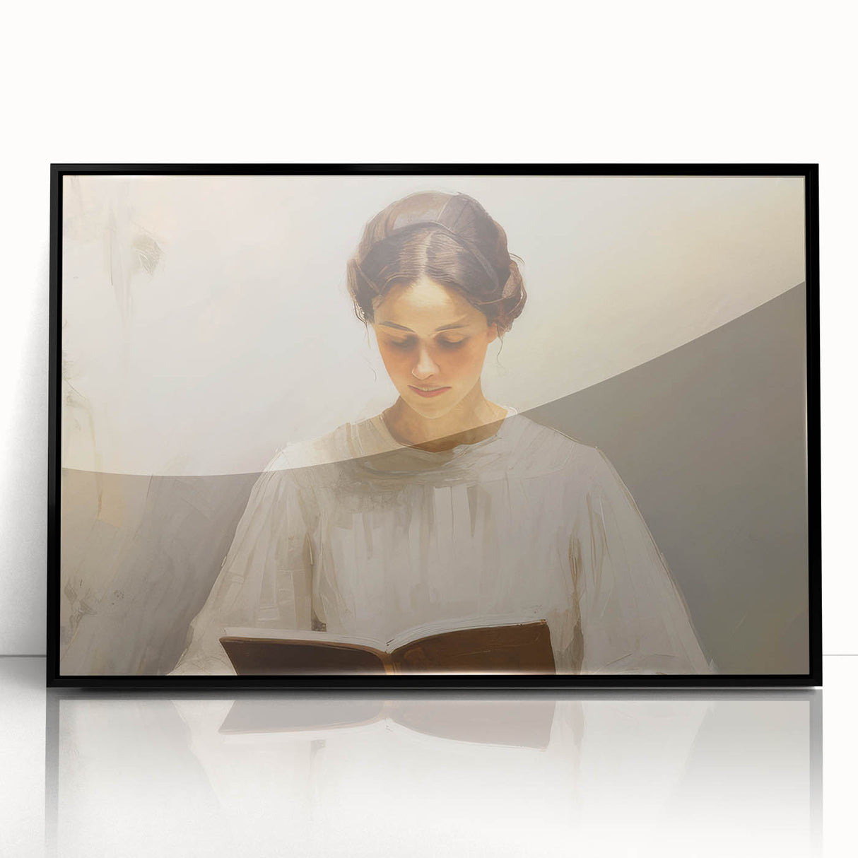 Vintage Portrait Art | Woman Reading in Soft Light