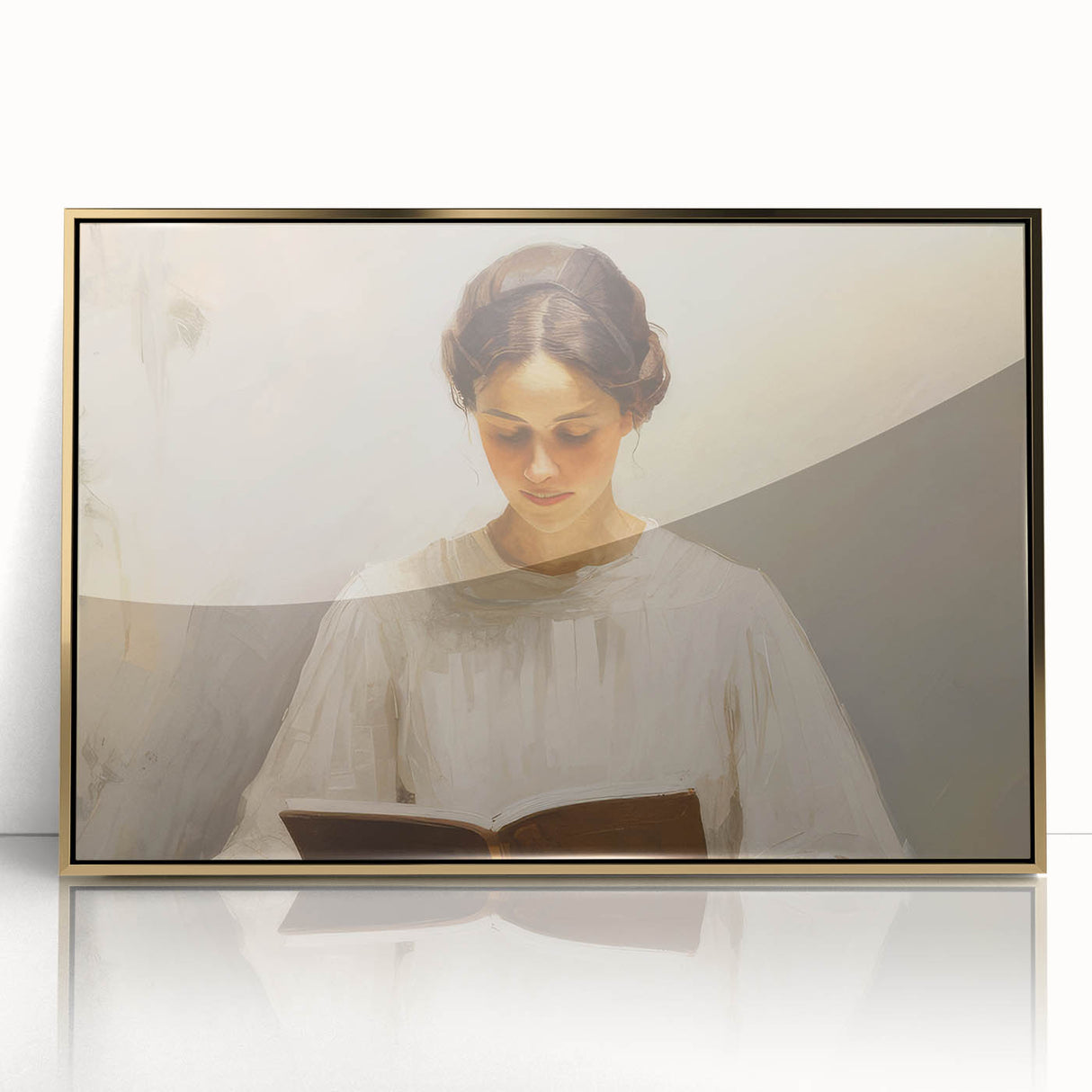 Vintage Portrait Art | Woman Reading in Soft Light
