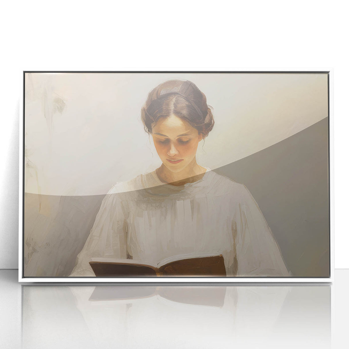 Vintage Portrait Art | Woman Reading in Soft Light