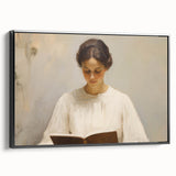 Vintage Portrait Art | Woman Reading in Soft Light