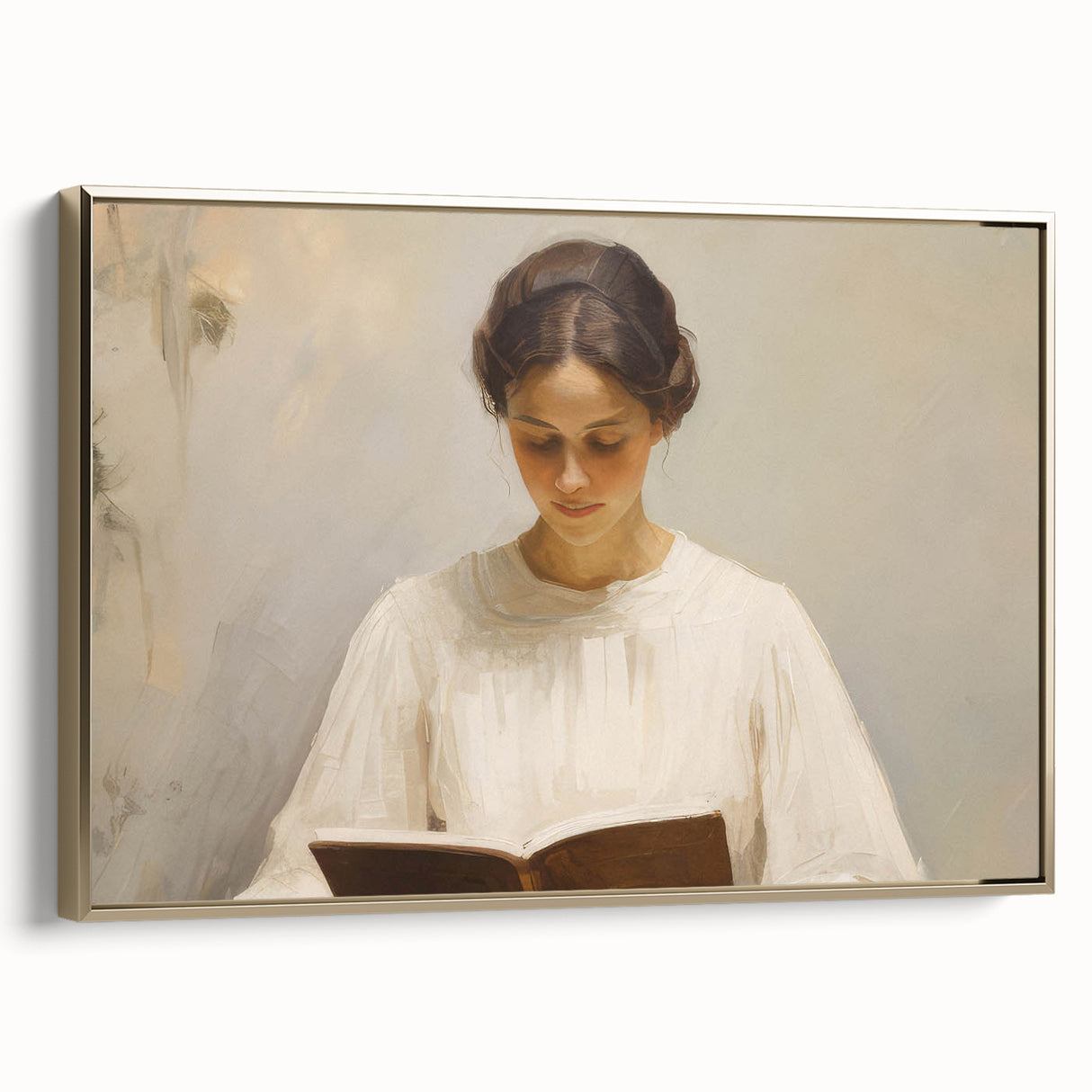 Vintage Portrait Art | Woman Reading in Soft Light