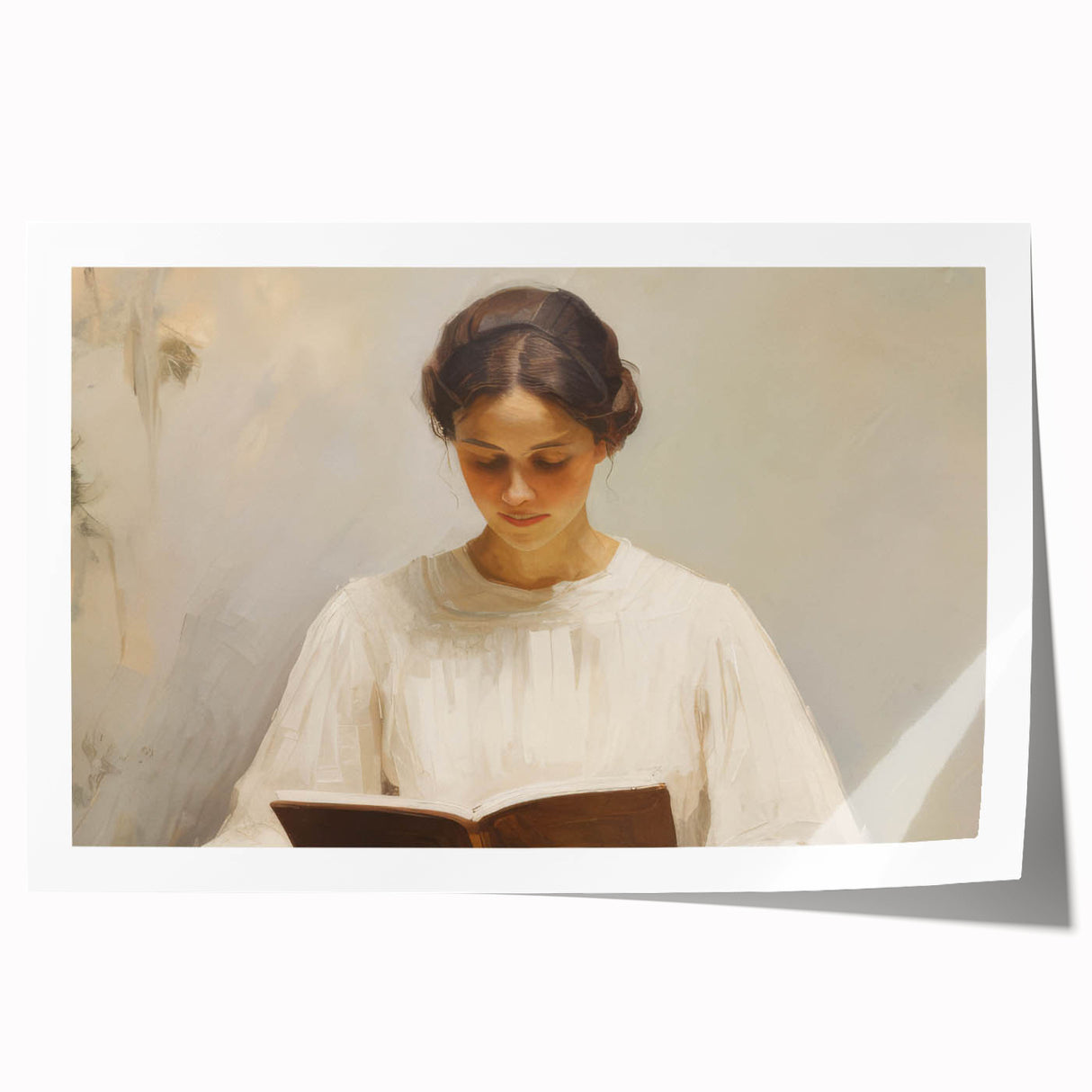 Vintage Portrait Art | Woman Reading in Soft Light