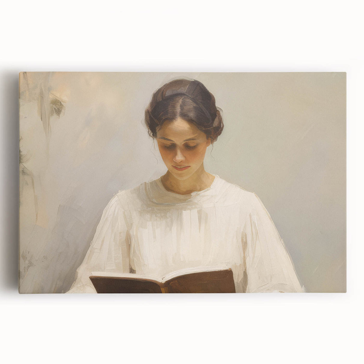 Vintage Portrait Art | Woman Reading in Soft Light