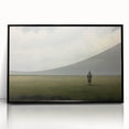 Vintage Portrait Art | Man in Vast Field Under Cloudy Sky