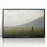 Vintage Portrait Art | Man in Vast Field Under Cloudy Sky