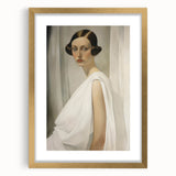 Elegant Vintage Portrait - Art Deco Woman in White Wall Art