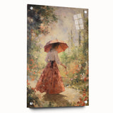 Vintage Portrait Art - Elegant Retro Lady in Garden Canvas Print
