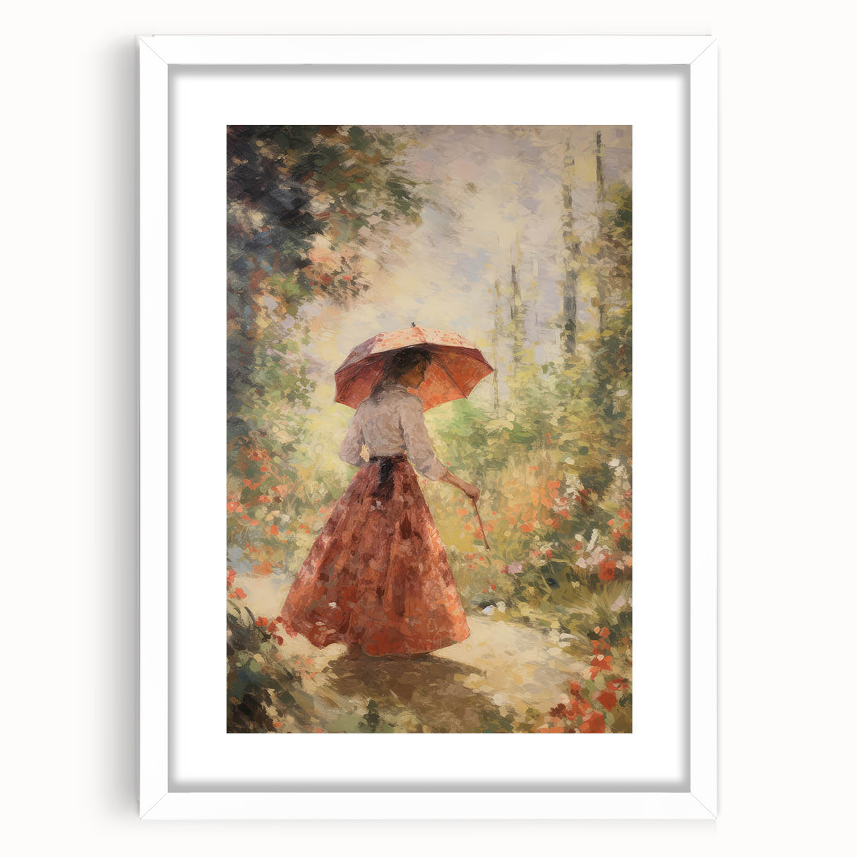 Vintage Portrait Art - Elegant Retro Lady in Garden Canvas Print
