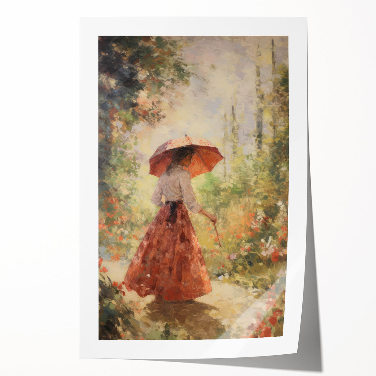 Vintage Portrait Art - Elegant Retro Lady in Garden Canvas Print